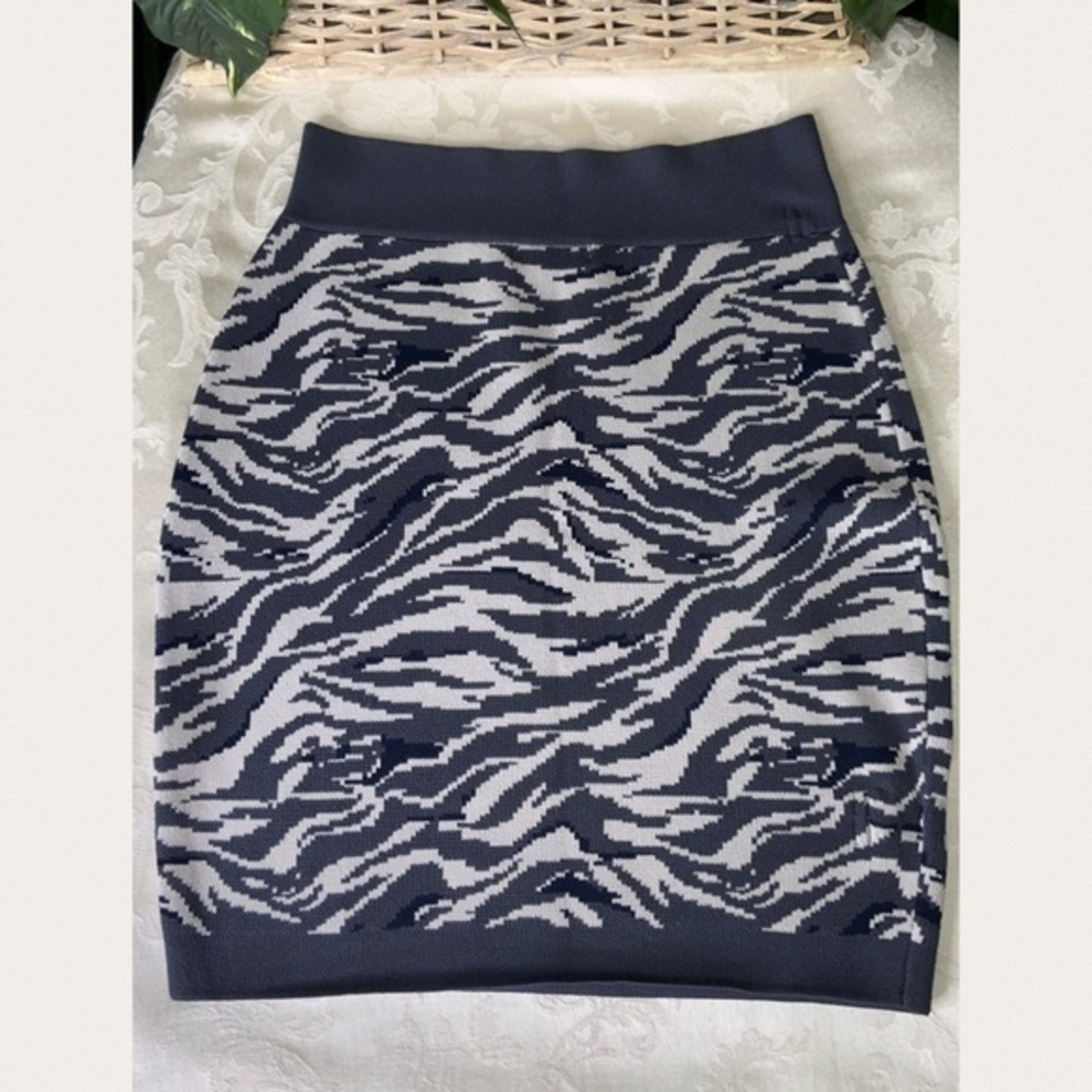 Leith Gray & Cream Zebra Mini Street Casual Cocktail Party Skirt XS